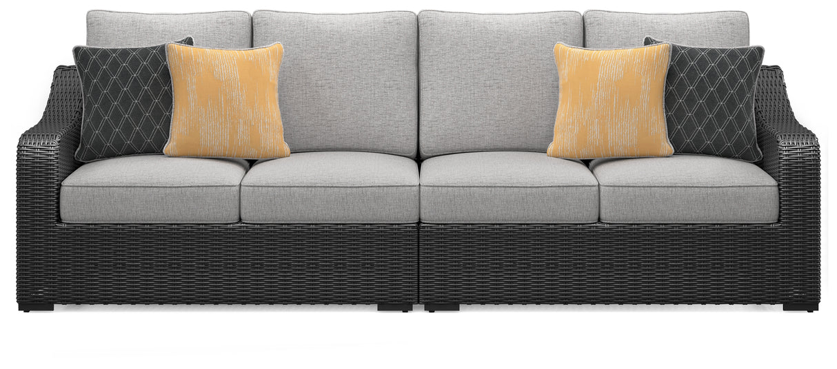 Beachcroft Black/Light Gray 5-Piece Outdoor Sectional from Ashley - Luna Furniture