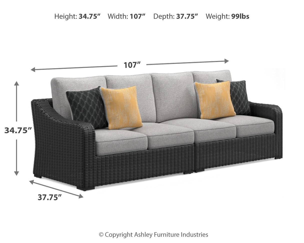 Beachcroft Black/Light Gray 5-Piece Outdoor Sectional from Ashley - Luna Furniture