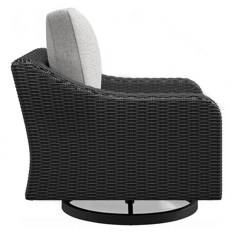 Beachcroft Outdoor Sofa with 2 Lounge Chairs in Black/Light Gray from Ashley - Luna Furniture