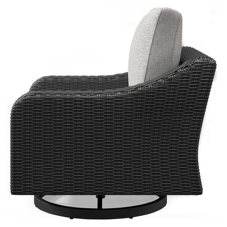Beachcroft Outdoor Sofa with 2 Lounge Chairs in Black/Light Gray from Ashley - Luna Furniture