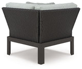 Beachloft 5-Piece Outdoor Sectional with Ottoman in Black/Gray from Ashley - Luna Furniture