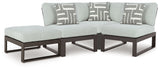 Beachloft Black/Gray 4-Piece Outdoor Sectional from Ashley Furniture - Luna Furniture