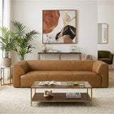 Beaucaire Tan Leather Sofa