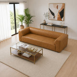 Beaucaire Tan Leather Sofa