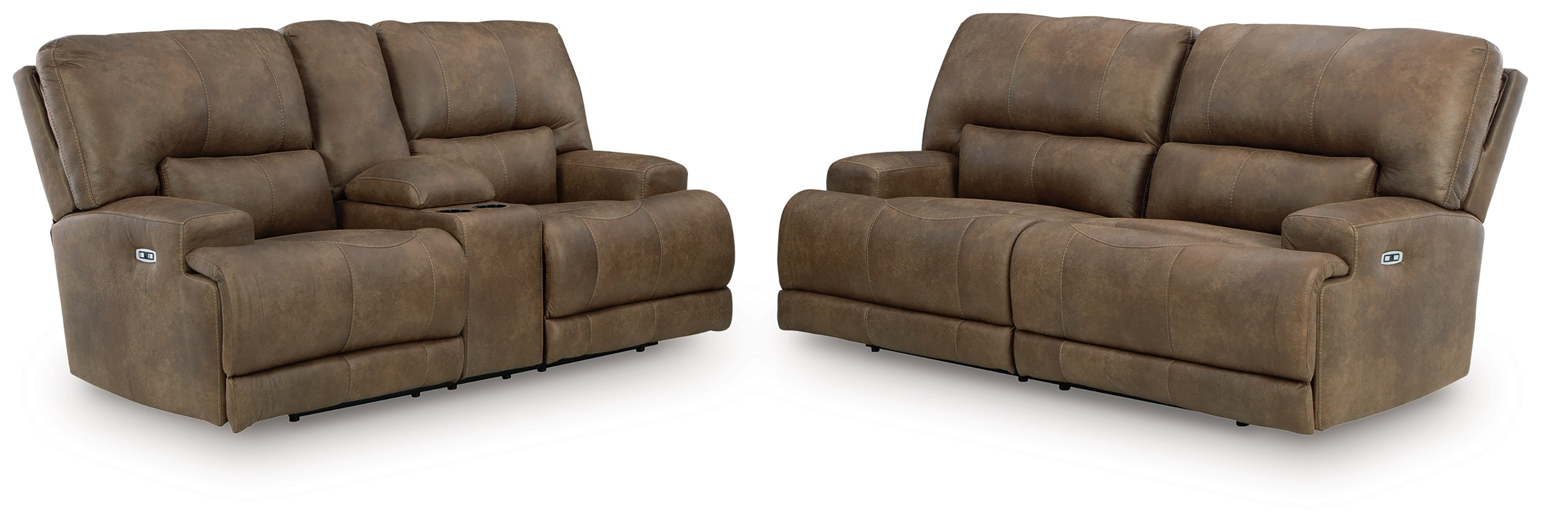 Beckley Place Sofa and Loveseat in Earth – Luna Furniture
