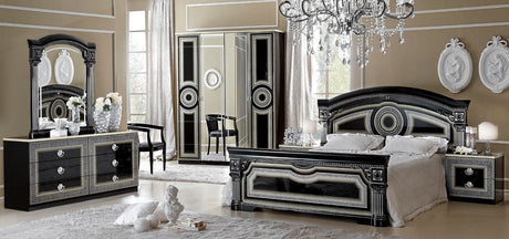 Aida Black/Silver Queen Bed from ESF Furniture - Luna Furniture