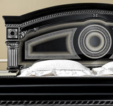 Aida Black/Silver Queen Bed from ESF Furniture - Luna Furniture