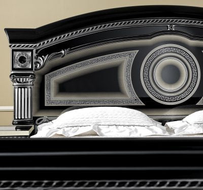 Aida Black/Silver Queen Bed from ESF Furniture - Luna Furniture