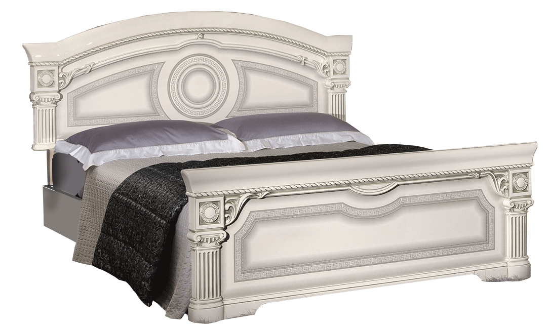 Aida White/Silver King Bed from ESF Furniture - Luna Furniture