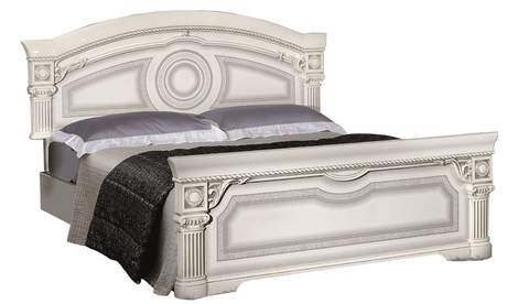 Aida White/Silver King Bed from ESF Furniture - Luna Furniture