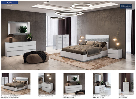 Alba White LED King Bed from ESF Furniture - Luna Furniture