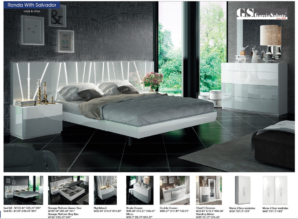 Ronda Salvador King Storage Bed from ESF Furniture - Luna Furniture