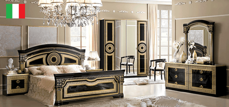 Aida Black/Gold King Bed from ESF Furniture - Luna Furniture