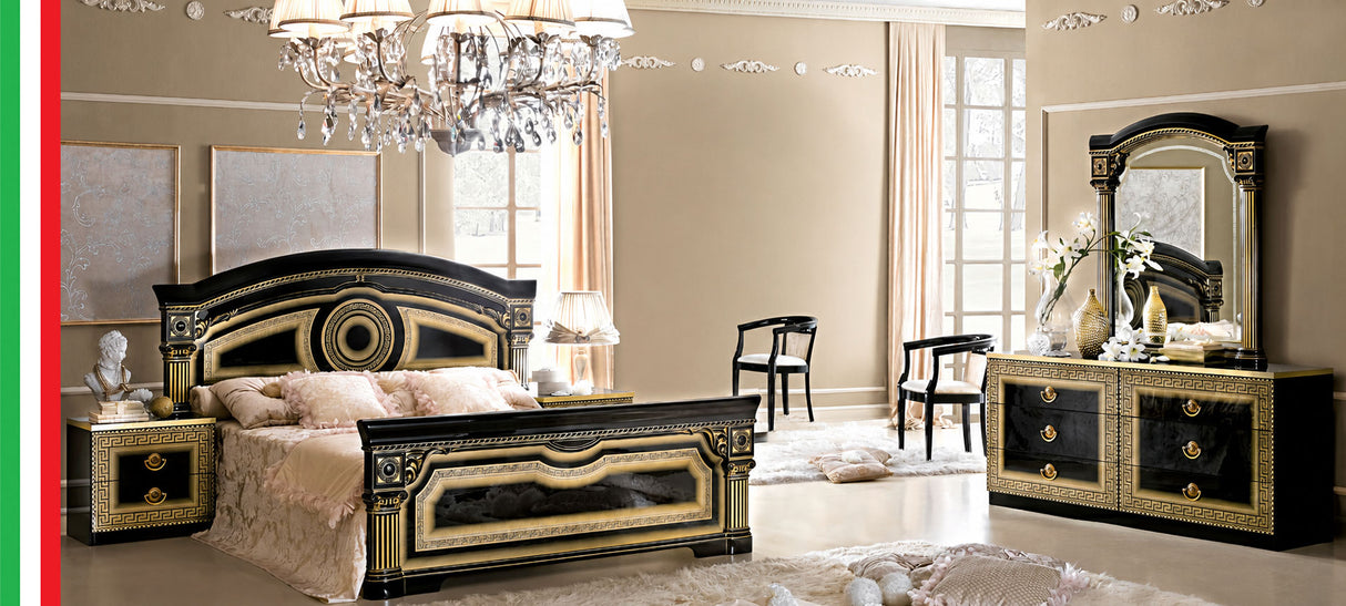 Aida Black/Gold King Bed