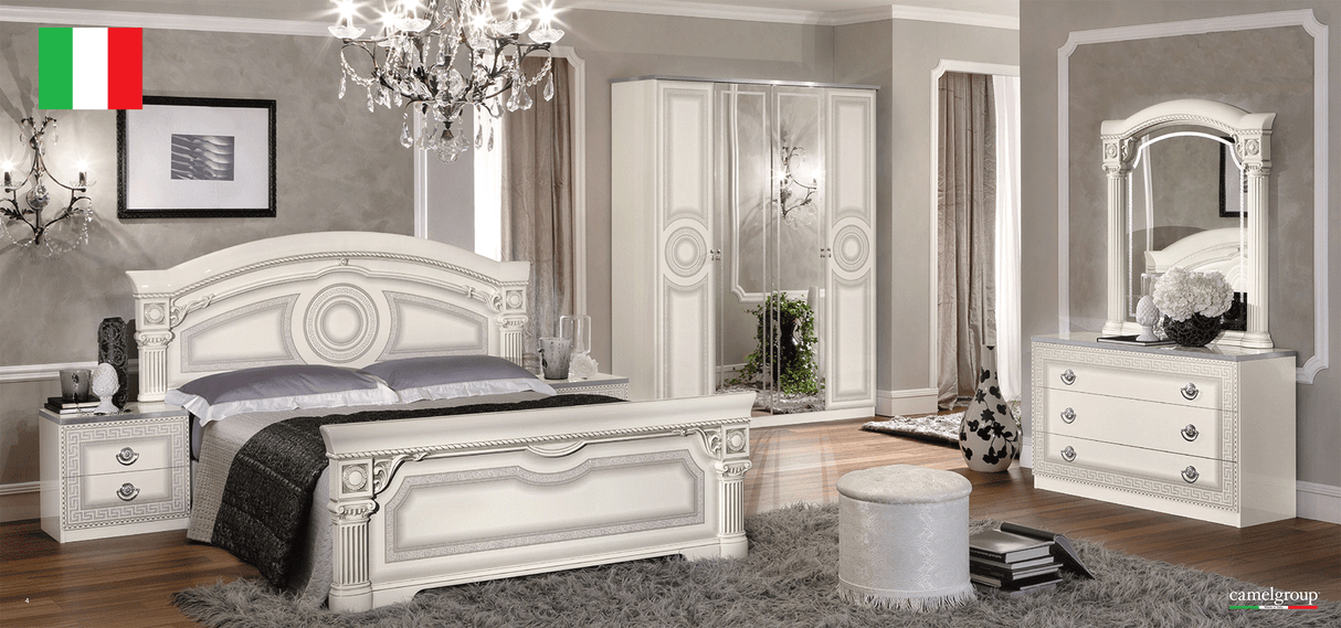 Aida White/Silver Single Dresser from ESF Furniture - Luna Furniture