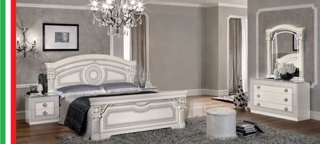 Aida White w/Silver Nightstand from ESF Furniture - Luna Furniture