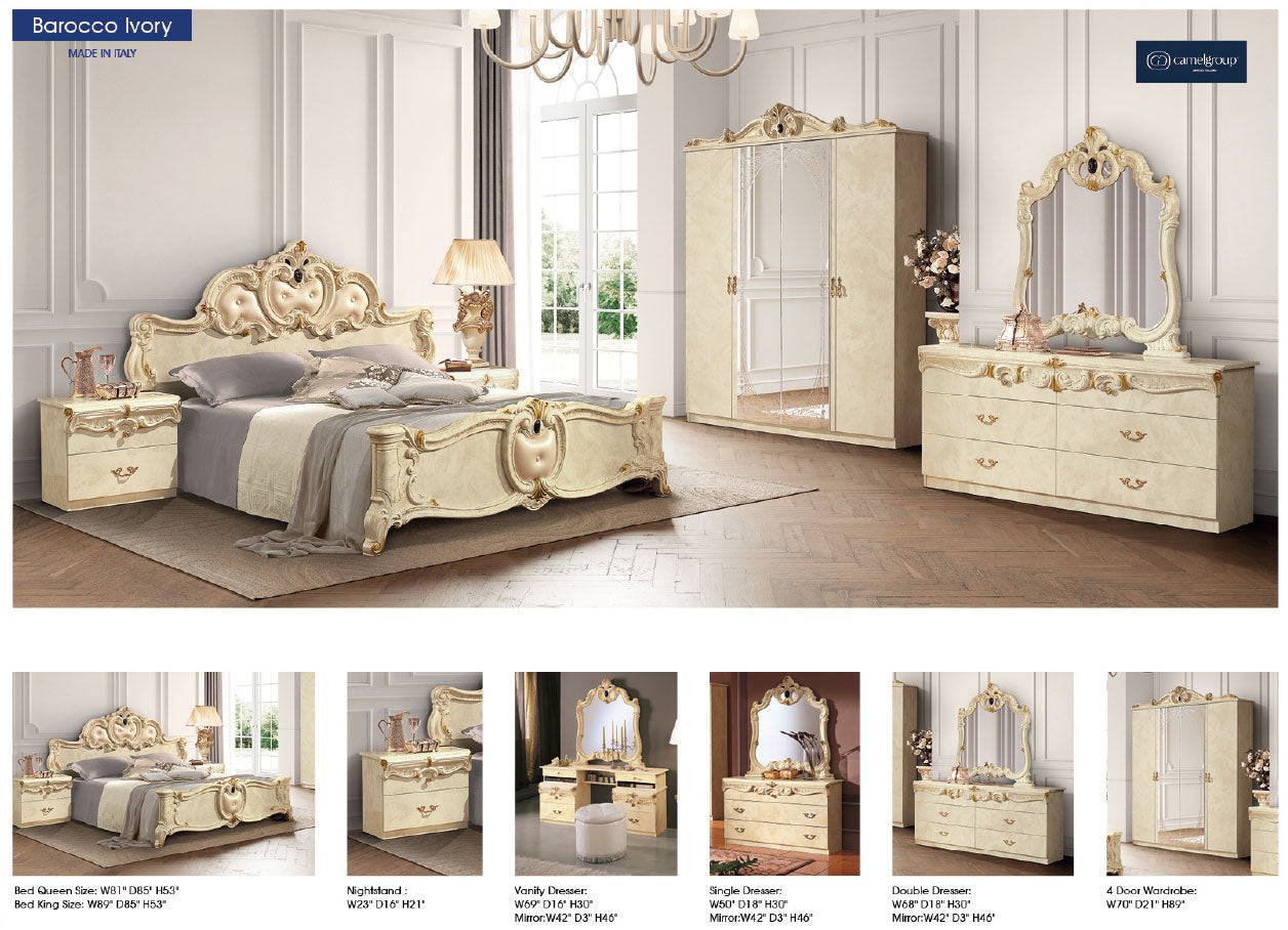 Barocco Nightstand Ivory from ESF Furniture - Luna Furniture