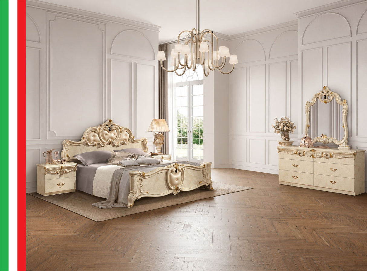 Barocco Ivory King Bed from ESF Furniture - Luna Furniture