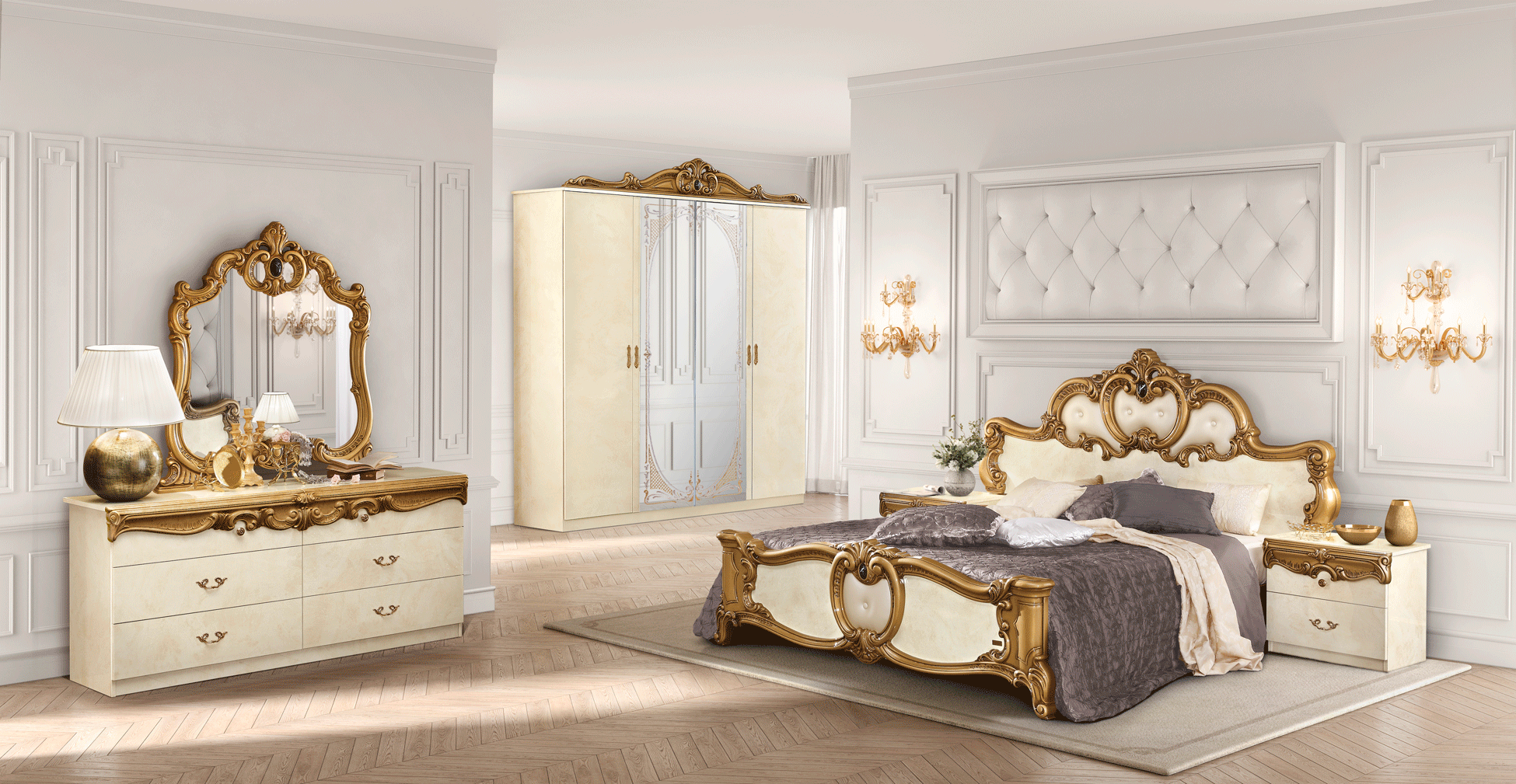 Barocco Ivory/Gold Nightstand from ESF Furniture - Luna Furniture