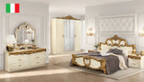 Barocco Ivory/Gold QS Bed + Slats Frame Set from ESF Furniture - Luna Furniture