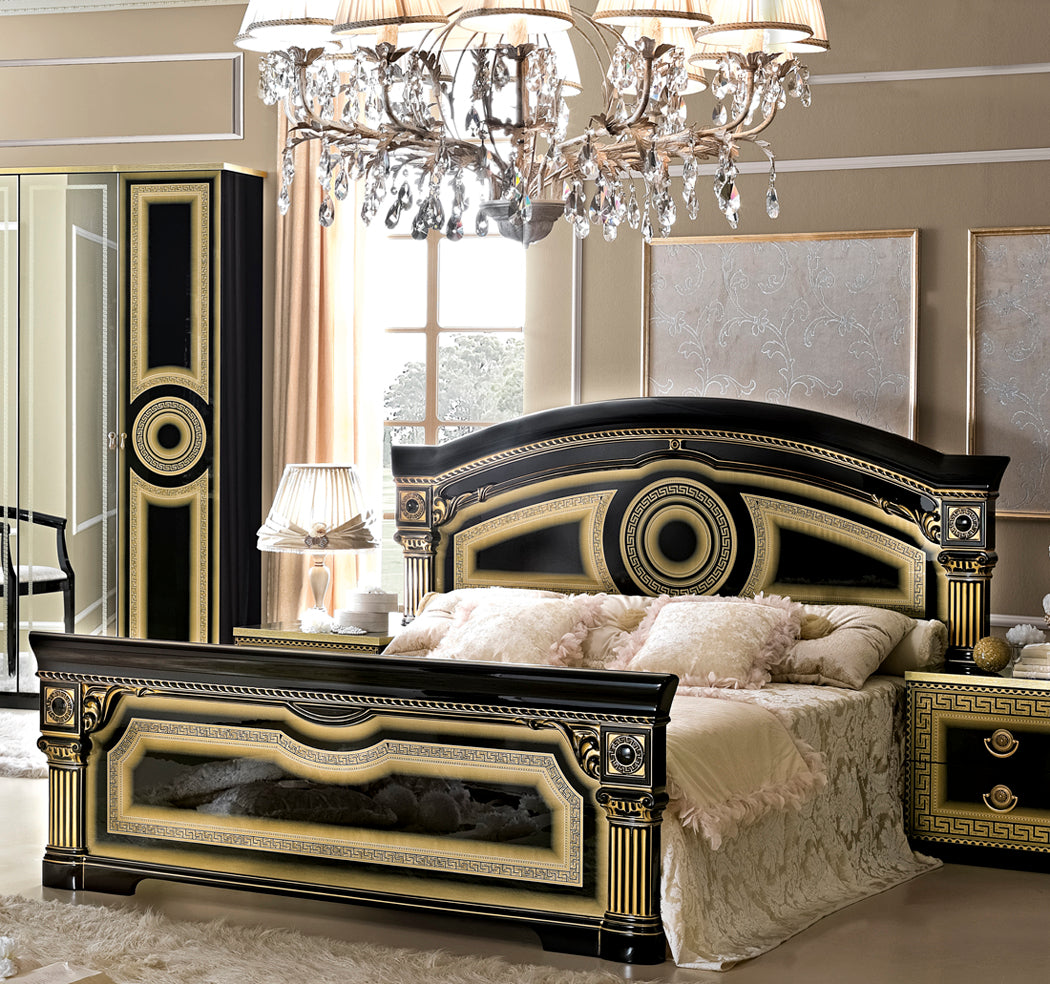 Aida Black w/Gold Nightstand from ESF Furniture - Luna Furniture