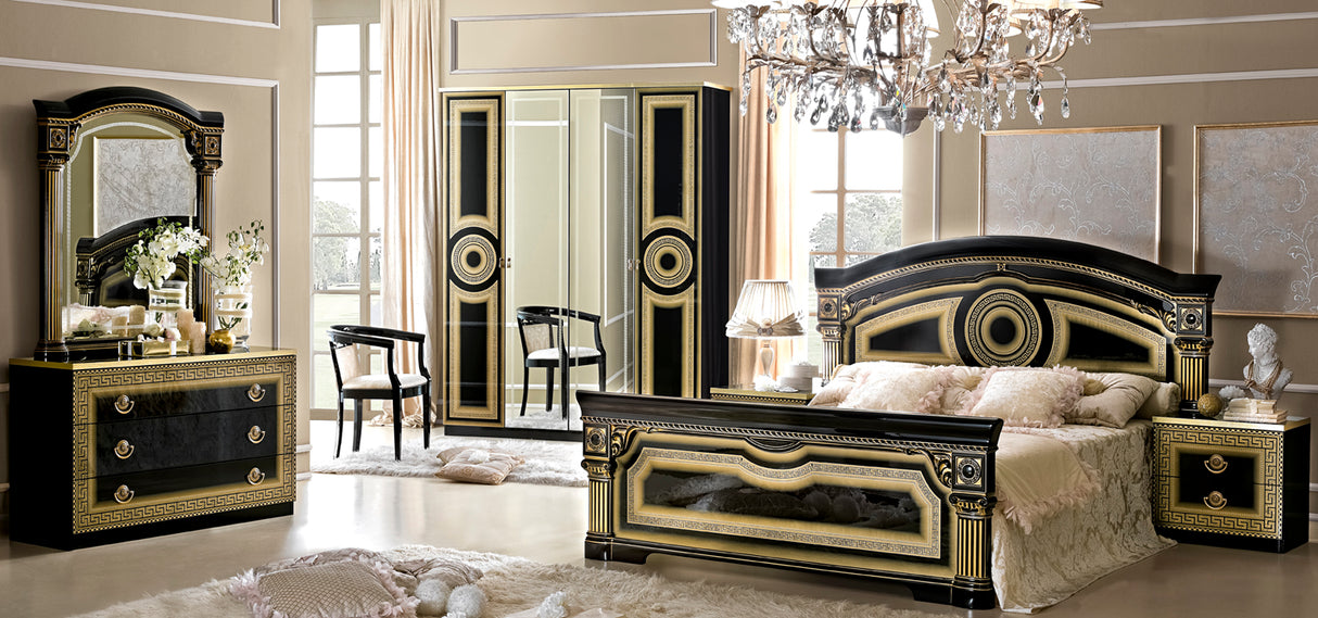Aida Black/Gold King Bed from ESF Furniture - Luna Furniture