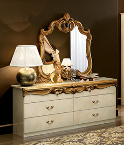 Barocco Ivory/Gold Queen Bed from ESF Furniture - Luna Furniture
