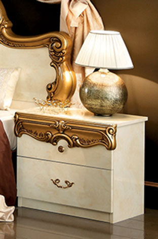 Barocco Ivory/Gold Queen Bed from ESF Furniture - Luna Furniture