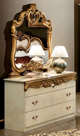 Barocco Ivory/Gold Queen Bed from ESF Furniture - Luna Furniture