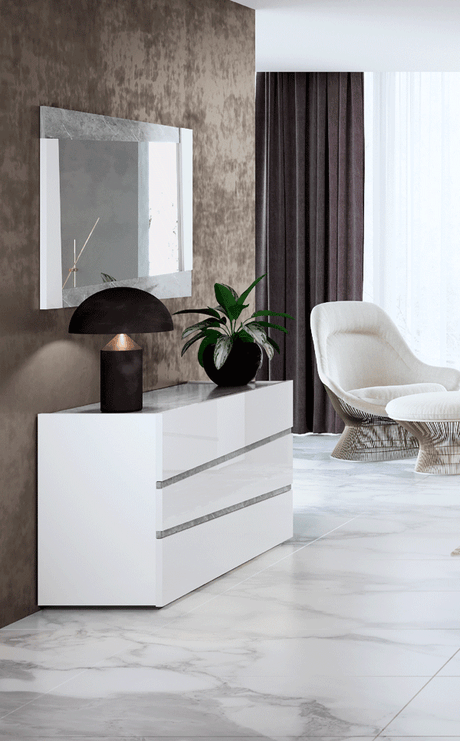Alba White Single Dresser from ESF Furniture - Luna Furniture