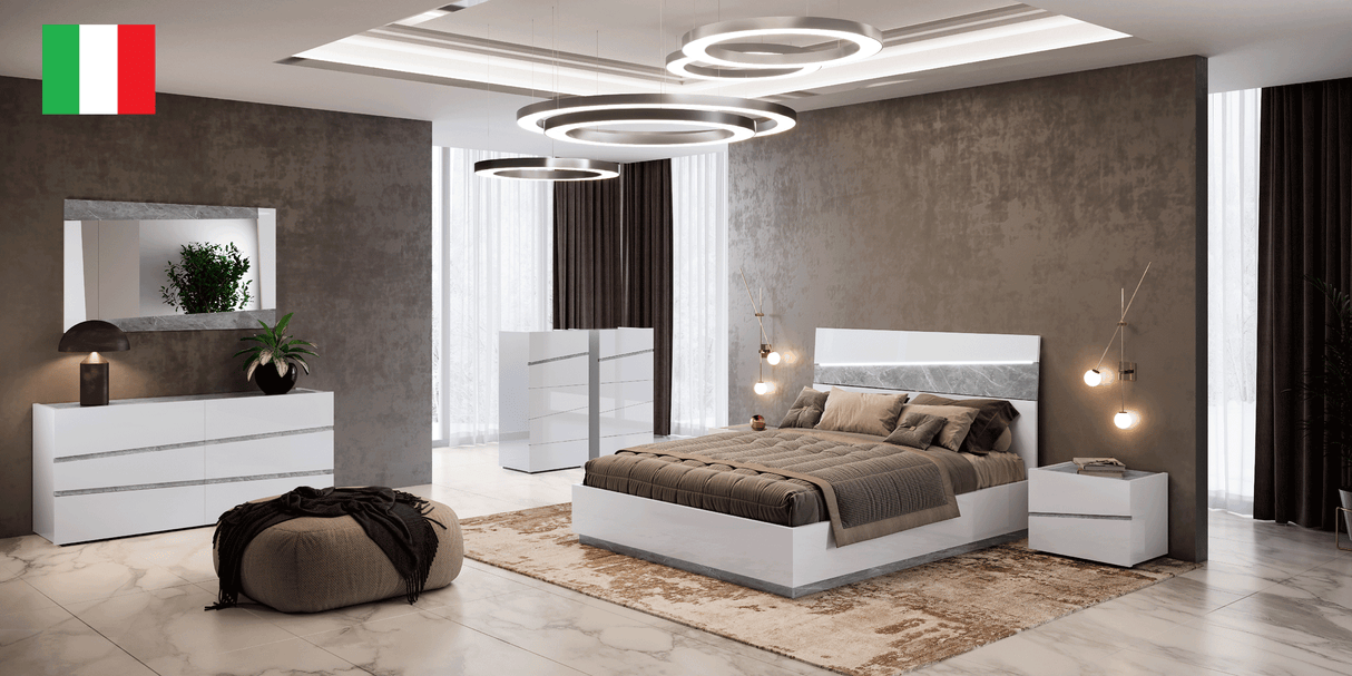 Alba White LED Queen Bed from ESF Furniture - Luna Furniture