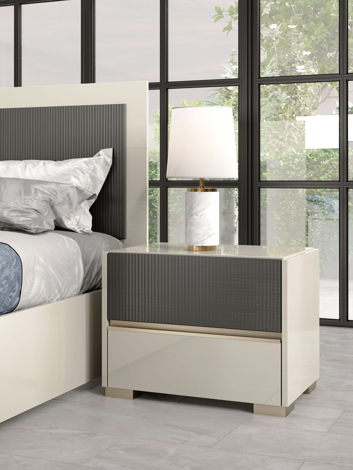 Alfa Champagne King Bed from ESF Furniture - Luna Furniture