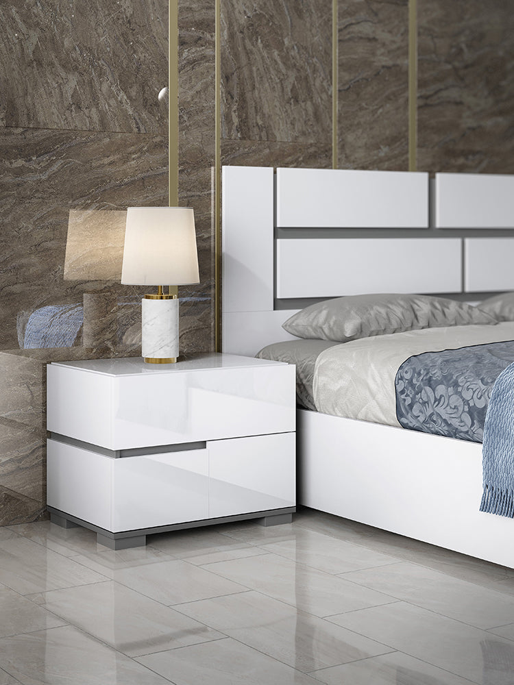 Athena Queen Size Bed + Slats Frame Set from ESF Furniture - Luna Furniture