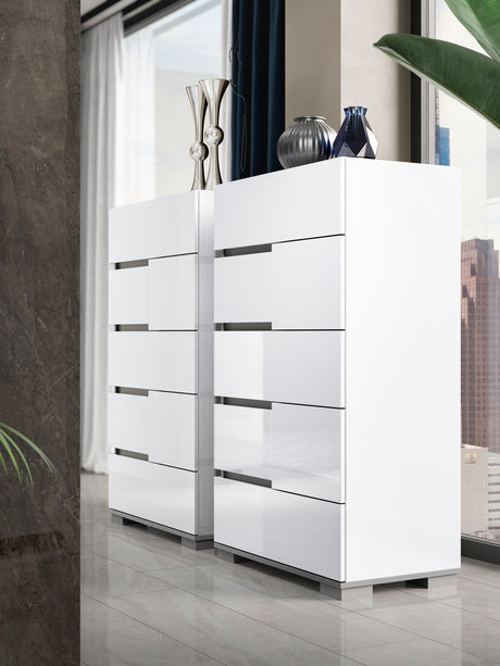 Athena White Left Nightstand from ESF Furniture - Luna Furniture