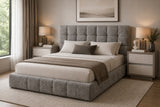 Austin Gray Upholstered Quee Bed from ESF Furniture - Luna Furniture