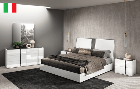Bianca White Marble Queen Bed from ESF Furniture - Luna Furniture