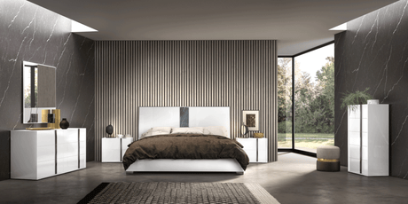 Bianca White Marble King Bed from ESF Furniture - Luna Furniture