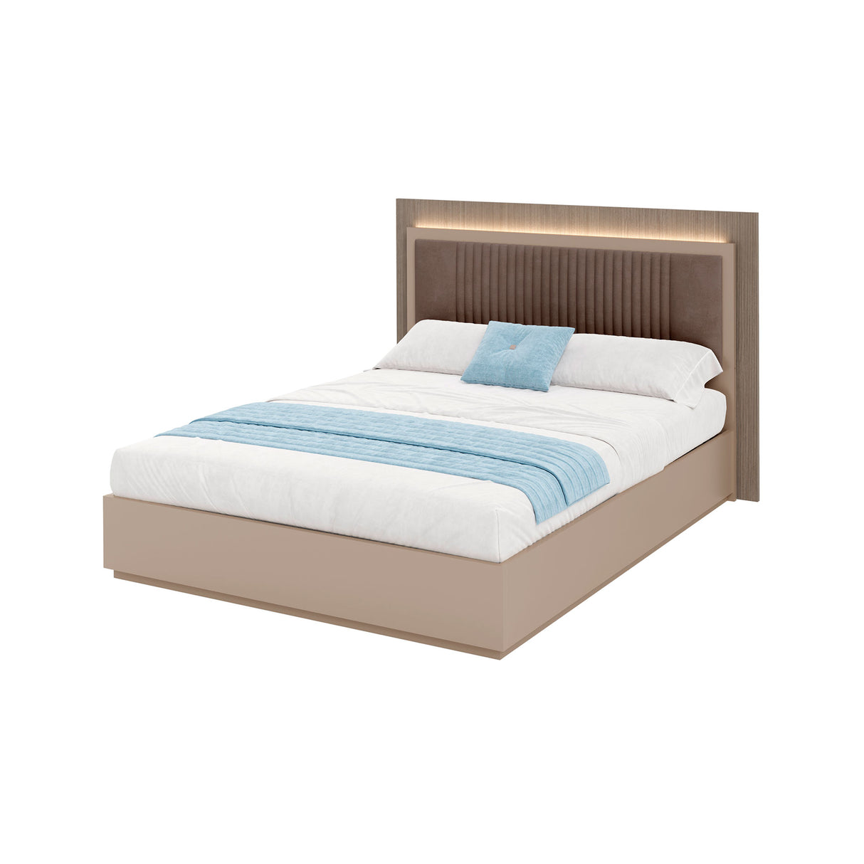 Camel Essenza Queen Size Bed + Slats Frame Set from ESF Furniture - Luna Furniture