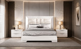 Carmen White KS Bed + Slats Frame Set from ESF Furniture - Luna Furniture
