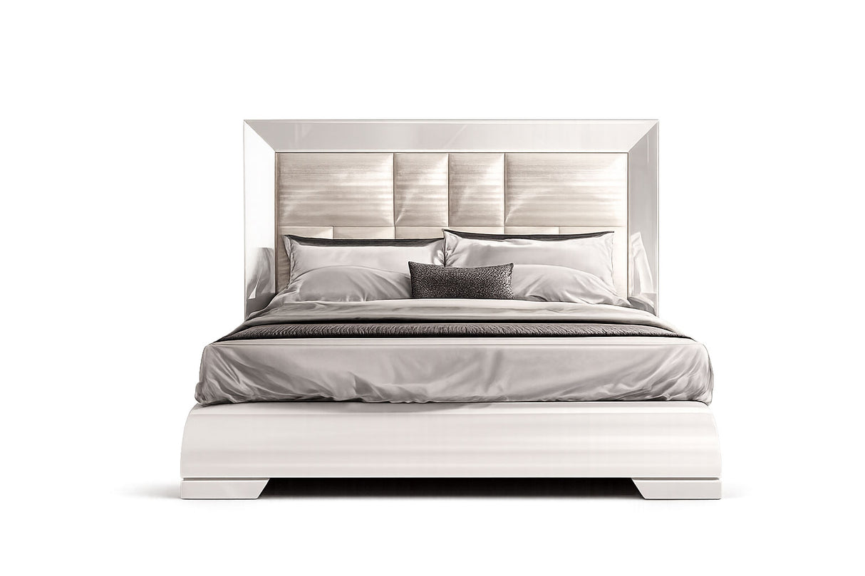 Carmen White KS Bed + Slats Frame Set from ESF Furniture - Luna Furniture