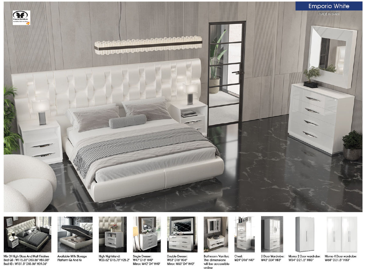 Carmen White Mirror for Single Dresser from ESF Furniture - Luna Furniture