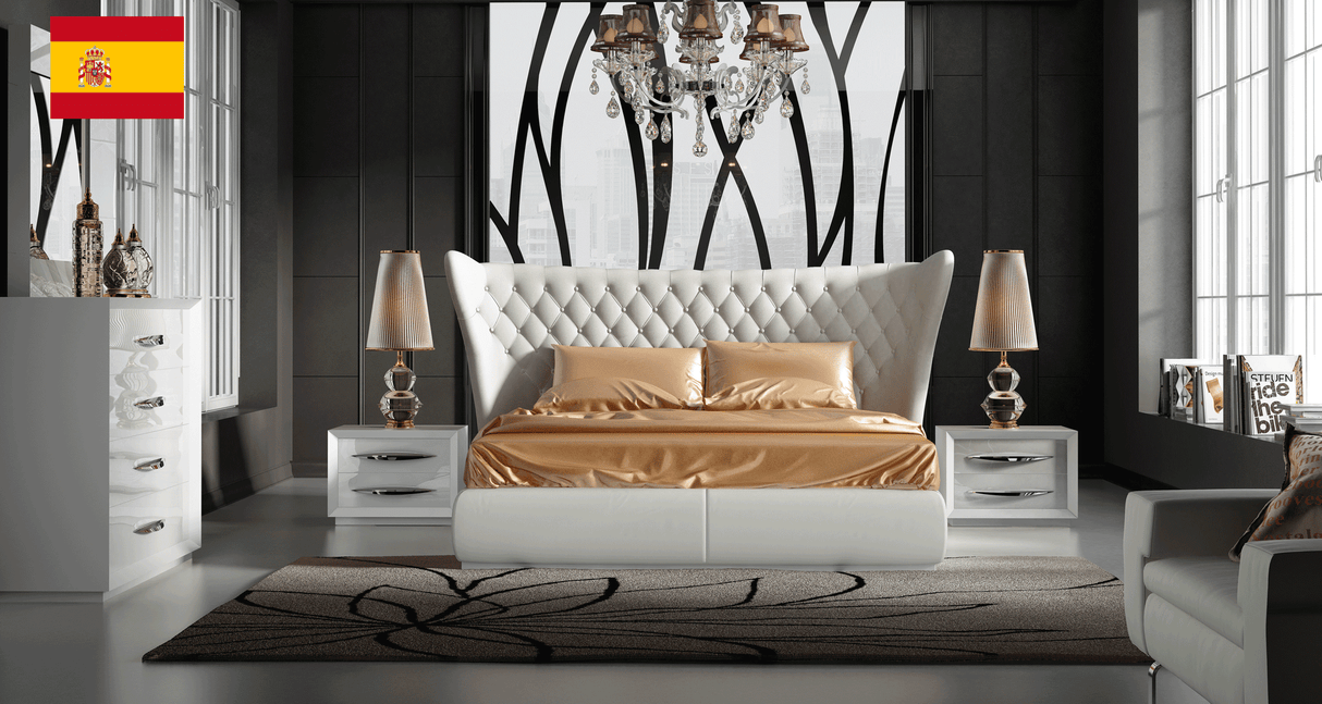 Carmen White Low Nightstand from ESF Furniture - Luna Furniture