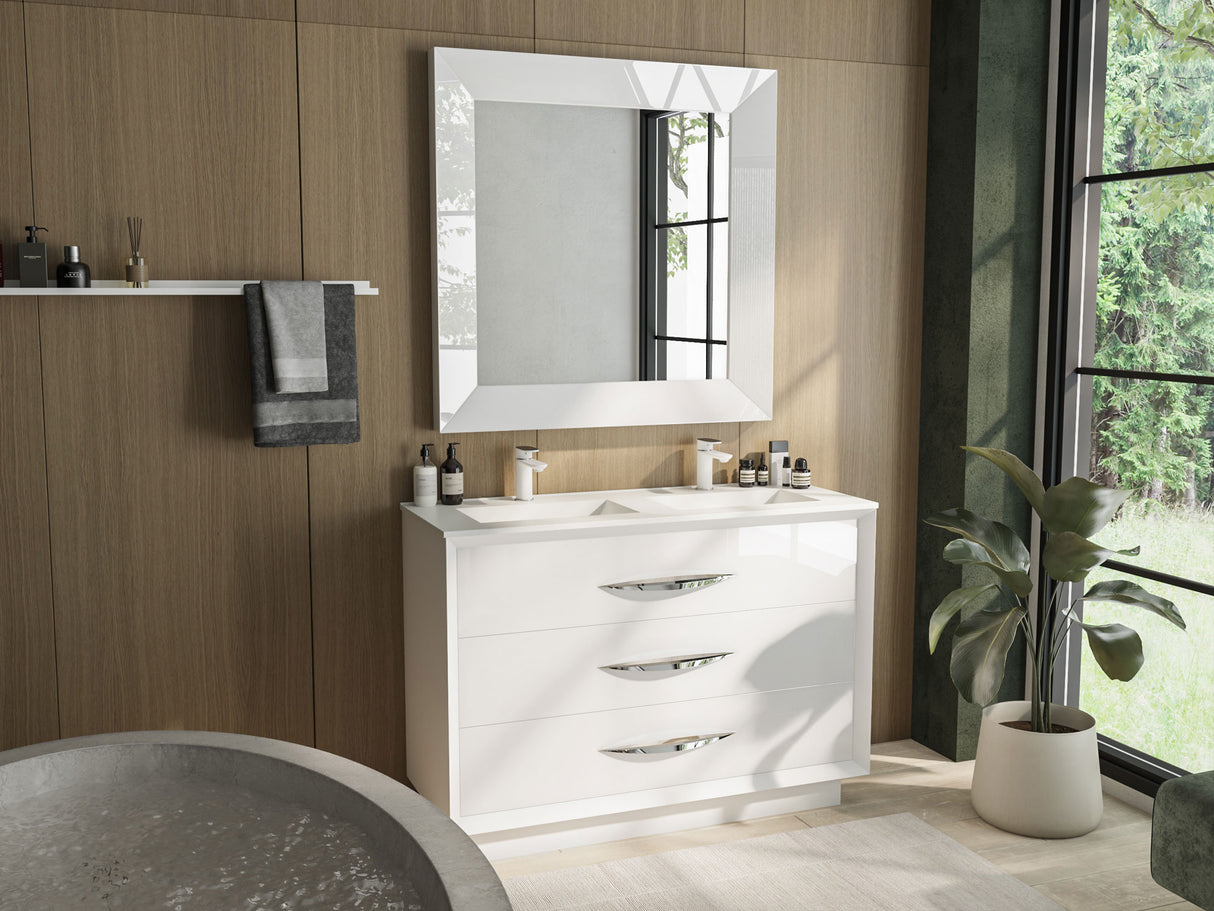 Carmen White Low Nightstand from ESF Furniture - Luna Furniture