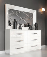 Carmen White Low Nightstand from ESF Furniture - Luna Furniture