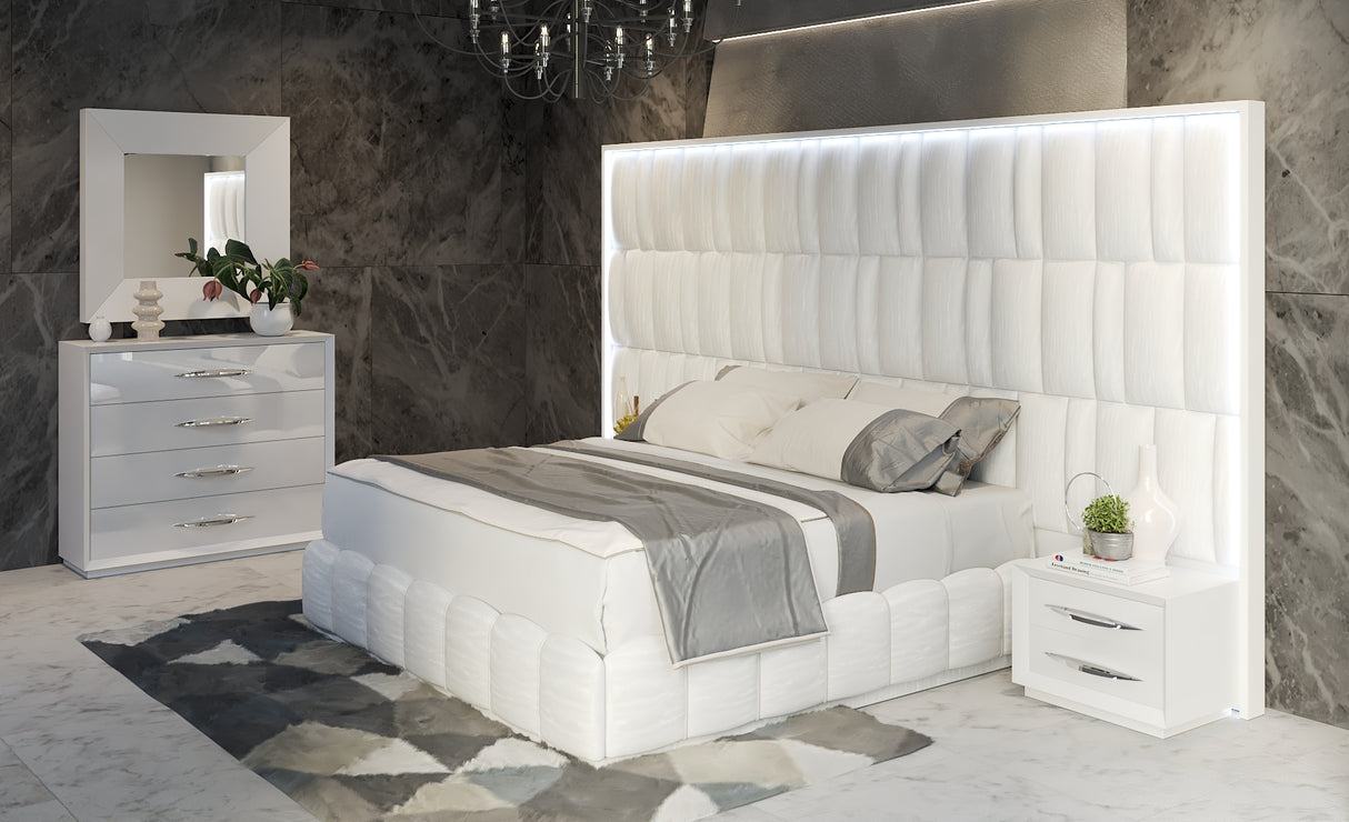 Carmen White Low Nightstand from ESF Furniture - Luna Furniture
