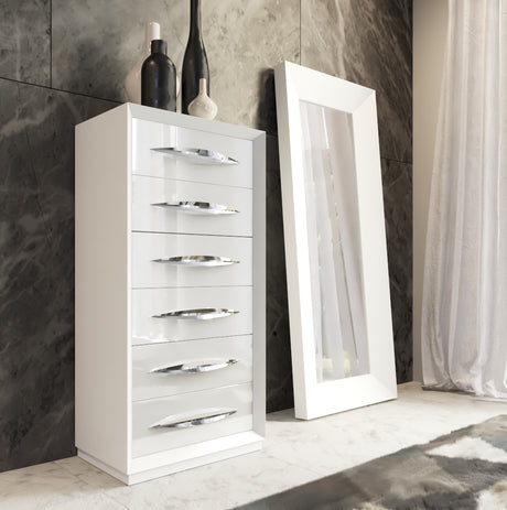 Carmen White Low Nightstand from ESF Furniture - Luna Furniture