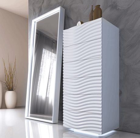 Wave White Single Dresser from ESF Furniture - Luna Furniture