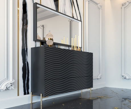 Wave Mirror for DD Dark Grey from ESF Furniture - Luna Furniture