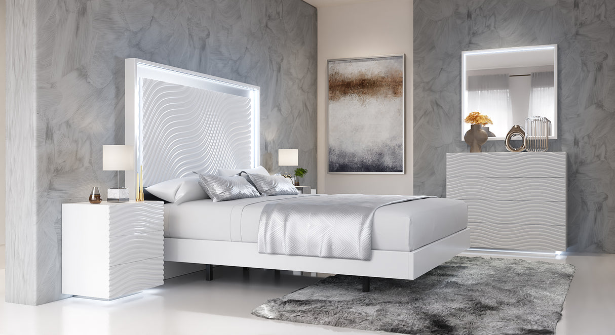 Wave Mirror for Double dresser White from ESF Furniture - Luna Furniture