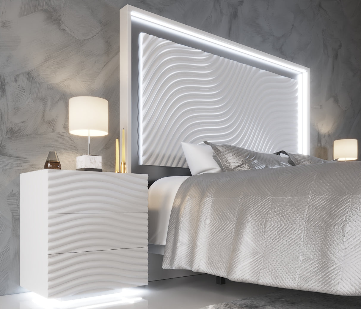 Wave Nightstand Left from ESF Furniture - Luna Furniture